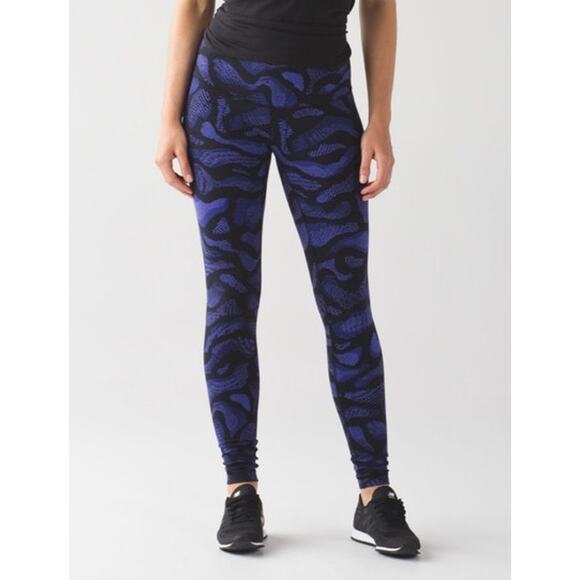 Lululemon Wunder Under Pant III Size 6 30" Warp Super Purple Black - Picture 8 of 9